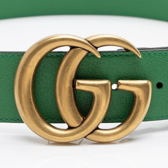 Gucci Leather Embroidered Floral GG Marmont Belt - Size 36 / 90 - Picture 4 of 4
